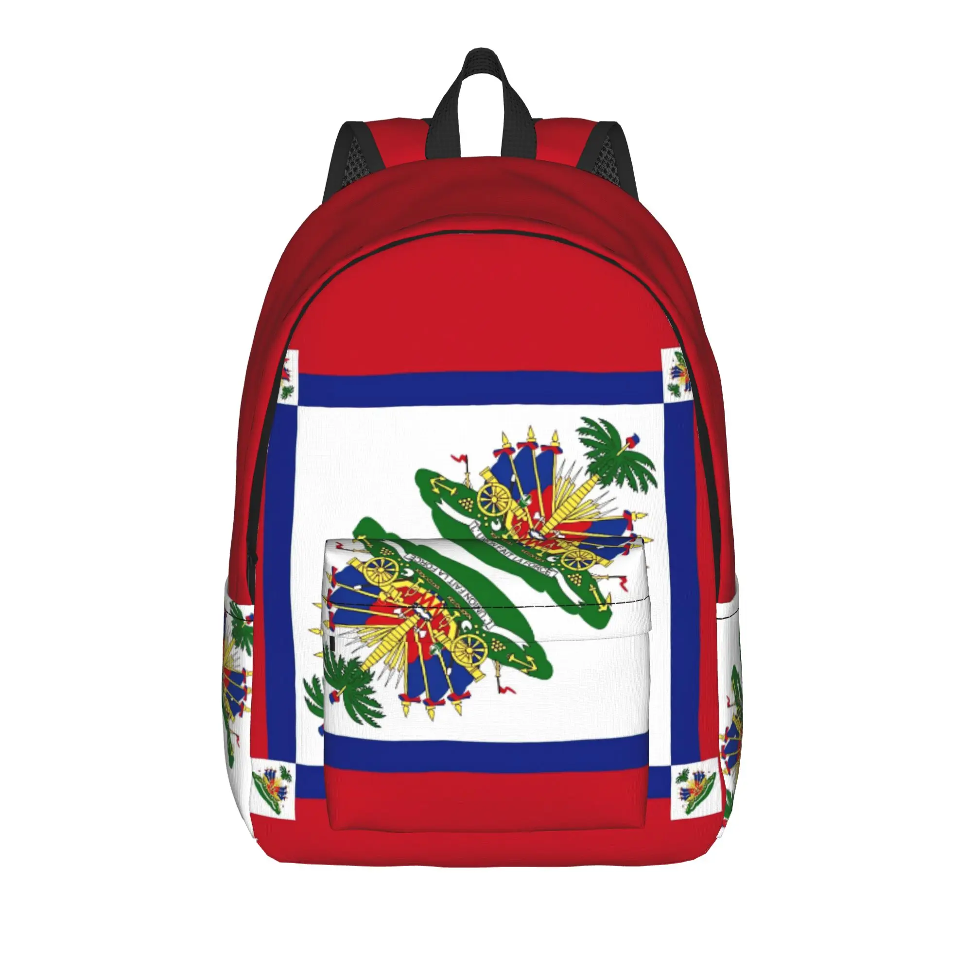 Haiti National Coat Of Arms Flag Backpack  Style Backpacks Women Men College Big High School Bags Custom Rucksack