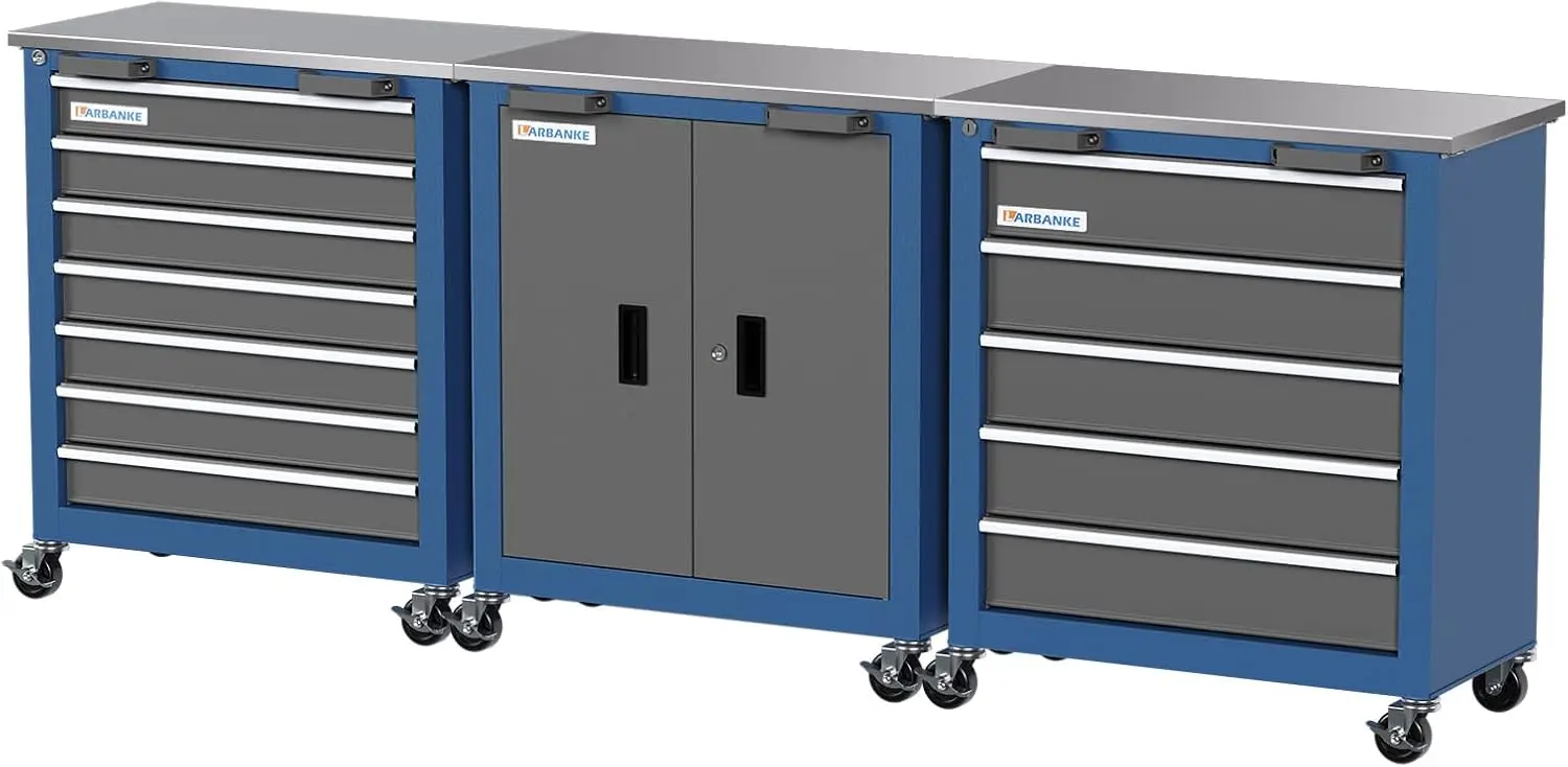 Armoire BLOTool: 5-MEL, 7-MEL& Double-Door Options, Interconnexions avec Structure, Grand coffre à outils roulants avec roues