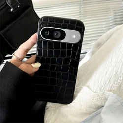 Stylish Retro Crocodile Pattern Phone Case For Google Pixel 9 Pro XL Luxury Animal Texture PU Leather Shockproof protective Case