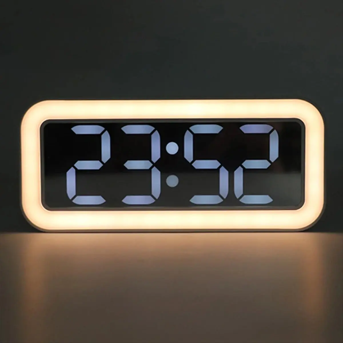 618 Mega Sale-Mirror Night Light Alarm Clock Simple LED Digital Clock Student Loud Volume Bedside Clock Desktop Temperature Cloc