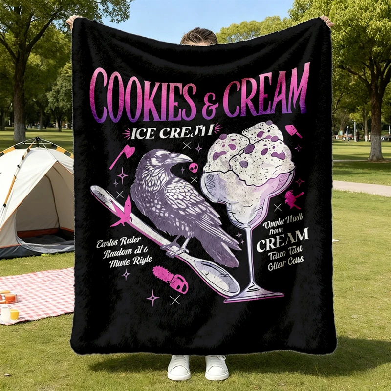 Butcher Blackbird Dark Romance Flannel Blanket, Brynne Inspired Book Flannel Throw, Cookie Cream Ice Cream Cozy