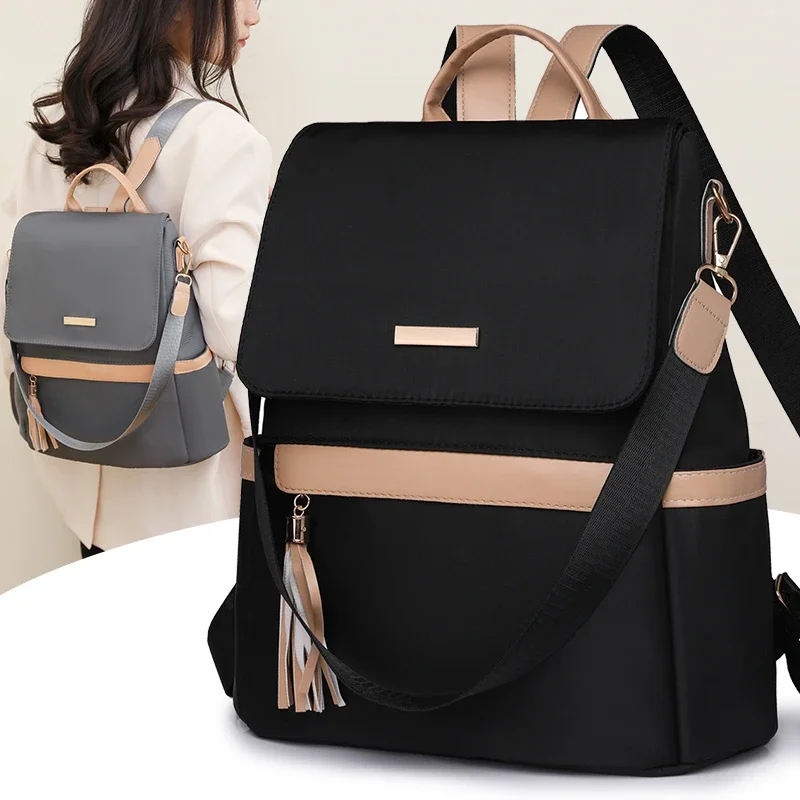 1 Anti-Theft Medium-Sized Classic Backpack With Black Minimalist Adjustable Shoulder Straps, Perfect For Outdoor, Travel, And Ba