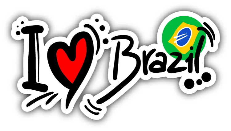 

I Love Brazil Slogan Sticker Motorhome Rv Caravan Car Bumper Moto Decal Decoration Reflective Sticker Custom Decals Dirt Bike