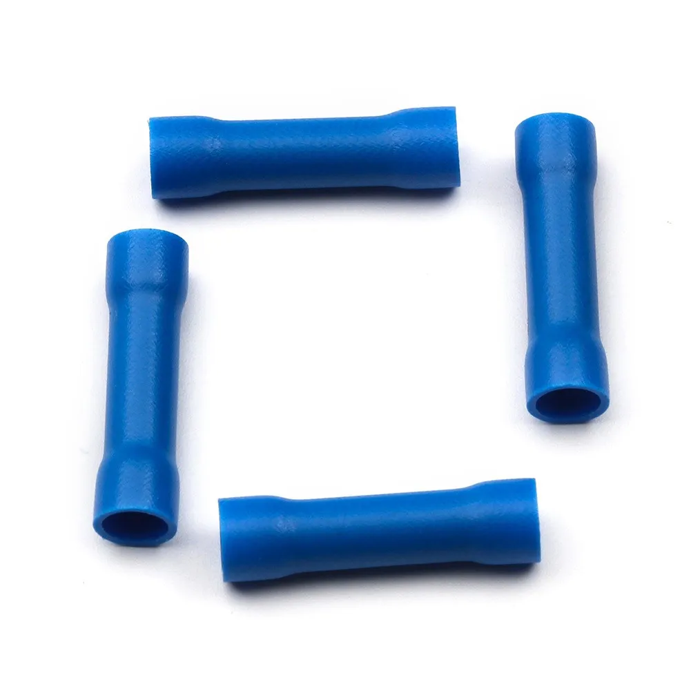 Connector Terminal For Cable Industrial Straight Butt Stress Relief Tinned Copper Vibration Relief 600V 75 Degrees Blue