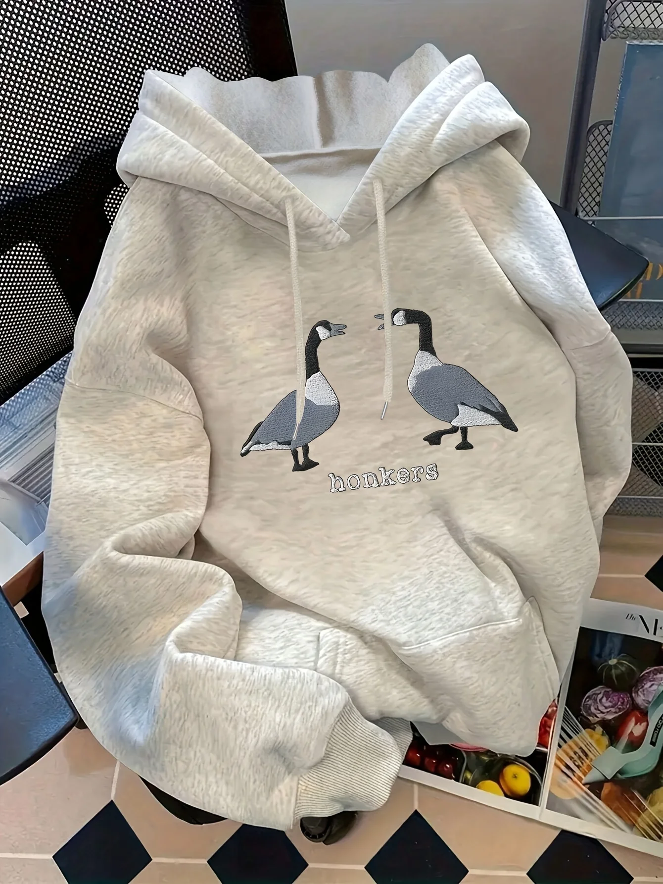 

Cartoon Duck Graphic Printing Autumn and Winter Pure Cotton Hoodie for Men and Women Casual Outdoor Street Sports Loose Training
