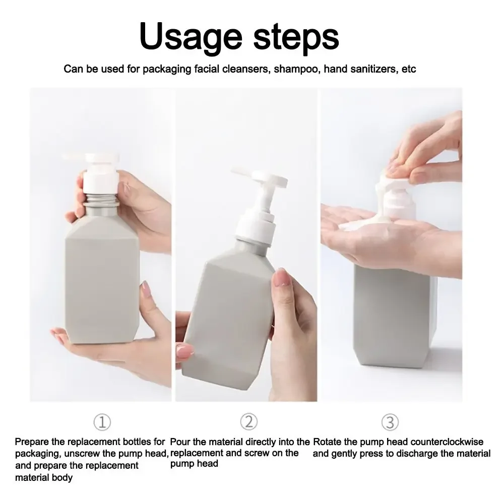 Large Capacity Liquid Hand Soap Pump Bottle with Press Pump Reusable Shampoo Lotion Container Refillable