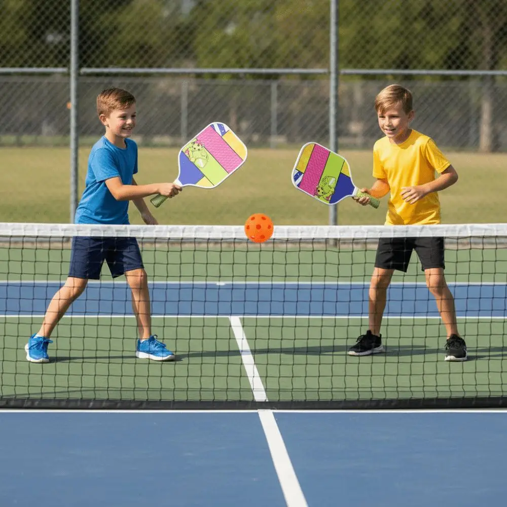 Juego de Pickleball para niños de dibujos animados portátil con bolsa de transporte raquetas de Pickleball para niños juego de juego de Pickleball Universal de 4 bolas