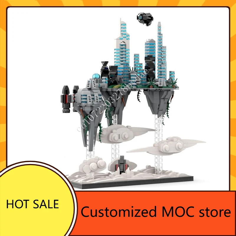 

1463 шт., летающие острова, MOC, вид на улицу, город, архитектура, сборная игрушка DIYA, подарок, креативная головоломка на Рождество, день рождения для детей
