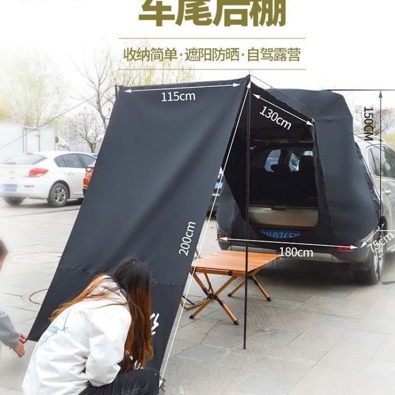 Car Trunk Tent with Mesh, Mosquito Proof, Outdoor Side Camping, Trunk, Sunshade, Roof, Hot