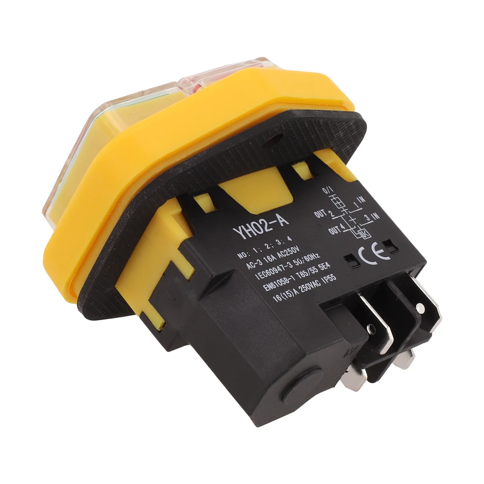 Кнопочный переключатель 18А, переключатель садового инструмента, простой в установке, повышенная безопасность, уровень защиты IP55, промышленное использование