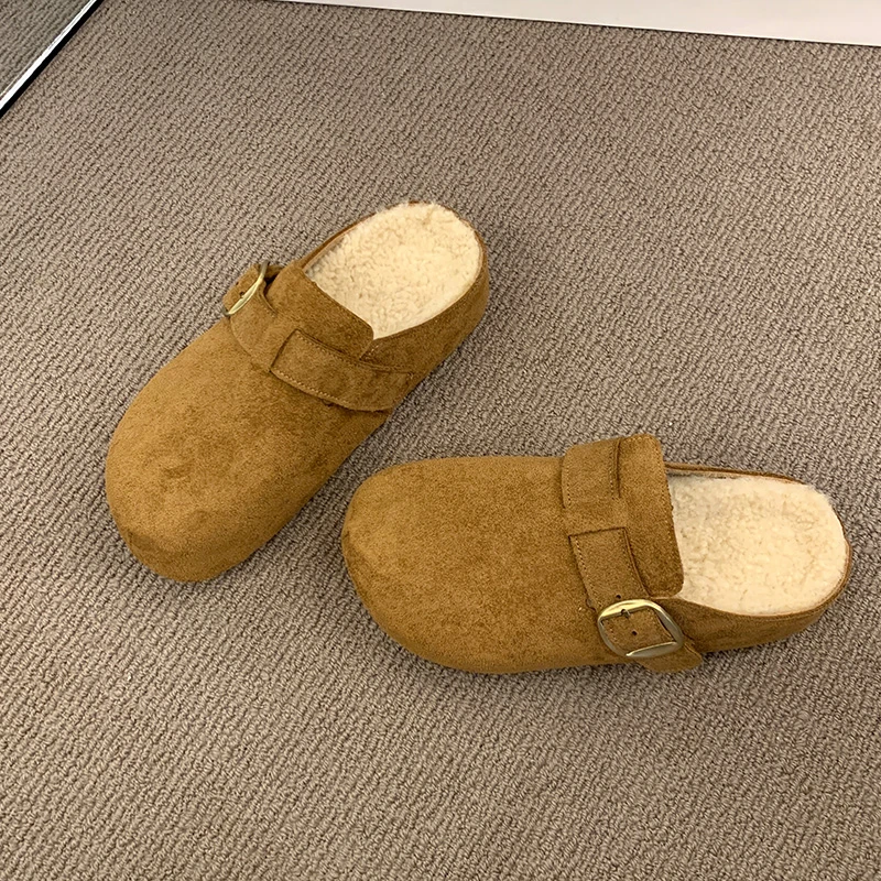 الخريف والشتاء منصة جديدة الشتاء المخملية باوتو المرأة نِعال من الفراء 2025 أحذية قطنية الرجعية #2