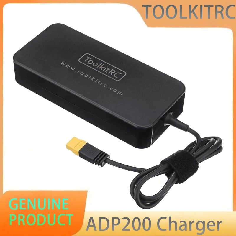 

ToolkitRC ADP200 AC Power Adapter 200W Power Supply XT60 Plug Output 19.5V 10.3A for RC iSDT GTPower HotRC SkyRC