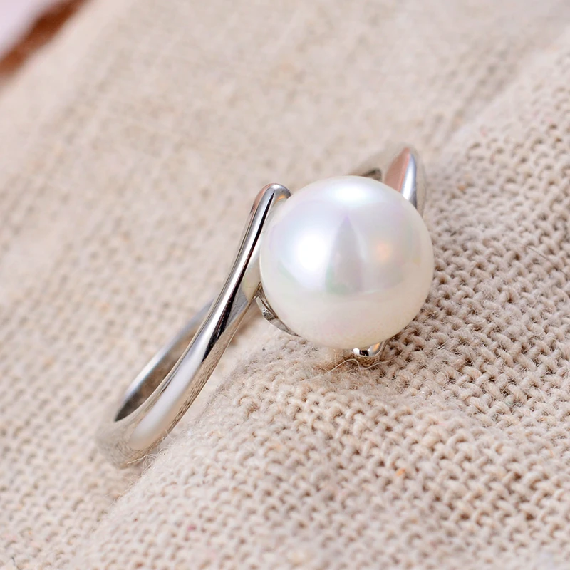 High Quality Trendy Shell Pearl 925 Sterling Silver Ladies Wedding Ring Jewelry For Women Gifts