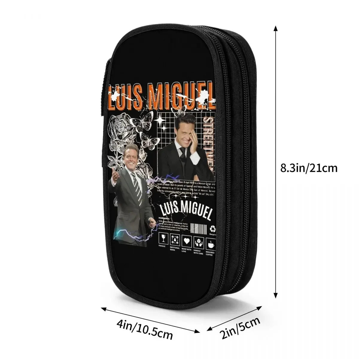 Luis Miguel Bootleg Pencil Cases Classic Mucisian Pop Artist Pen Bag for Student Large Storage Office Gifts Pencilcases