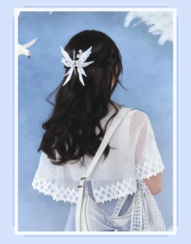 Authentic New Pre‑sale Genshin Impact Columbina Impression Series Cute Wing Hair Claw Exquisite Hair Accessory Collectible Gift