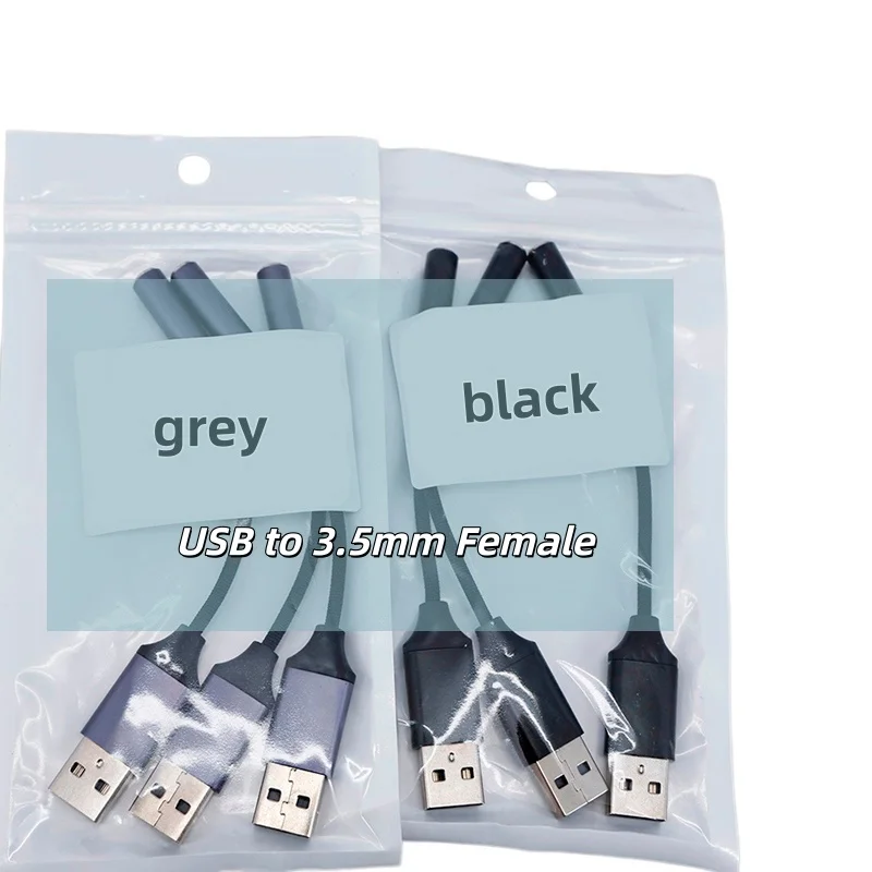 USB to 3.5mm Jack Audio Adapter USB A to 3.5 TRRS Female Adapter with External Stereo Sound Card for PS4 PC Laptop Headphone E