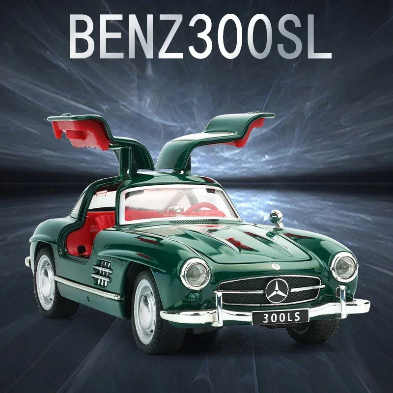 Modelo de coche de aleación 300SL 1:32, juguete extraíble con sonido y luz, coleccionables, regalo de cumpleaños