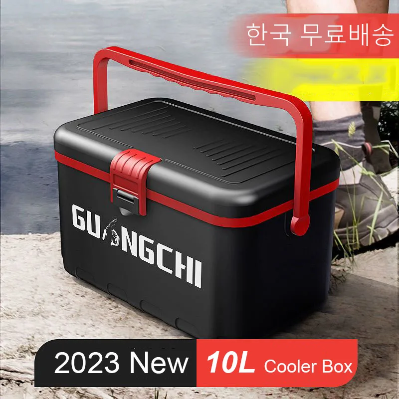 10L Fishing Ice Box Cooler Tackle Box Outdoor Trolley Case Flat Cover Adult Storage Box Tool Boxes With Pump 낚시아이스박스