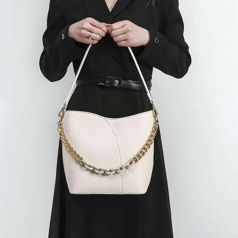 Grote Capaciteit Commuter Emmer Tas Dames Lente Zomer 2024 Nieuwe High-end Mode Veelzijdige Keten Schoudertas Crossbody Tas