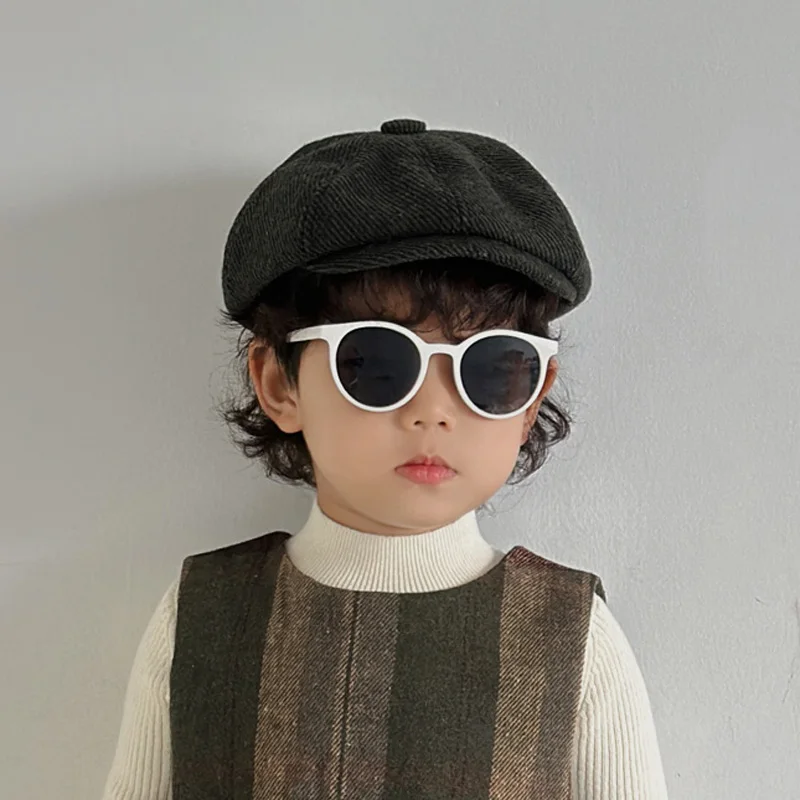 

Kids Beret Hats Autumn Winter Warm Retro Artistic Newsboy Caps Daily Wear Unisex Boys Girls Parent-Child Matching