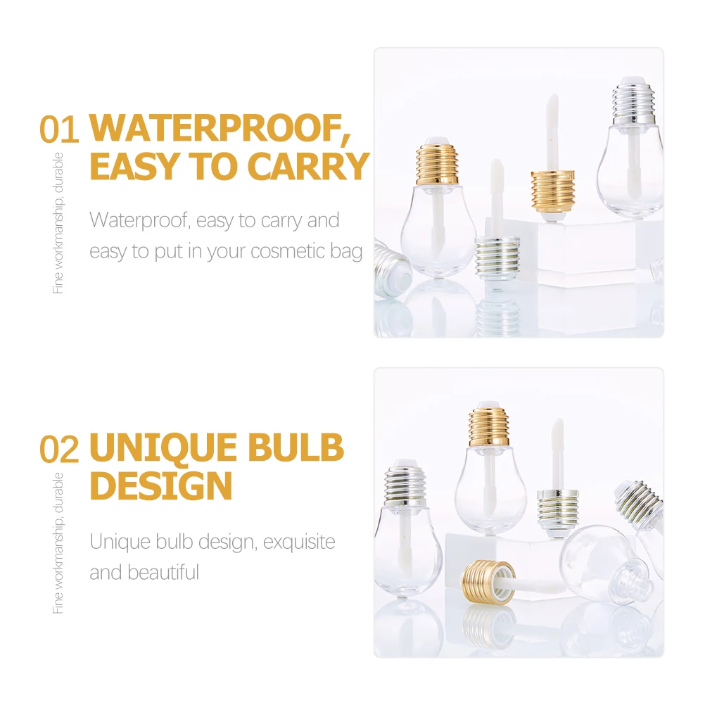

10 Pcs Clear Lip Gloss Tubes Refillable Portable Travel Size ABS Material Reusable Lip Balm Bottles Gloss Containers