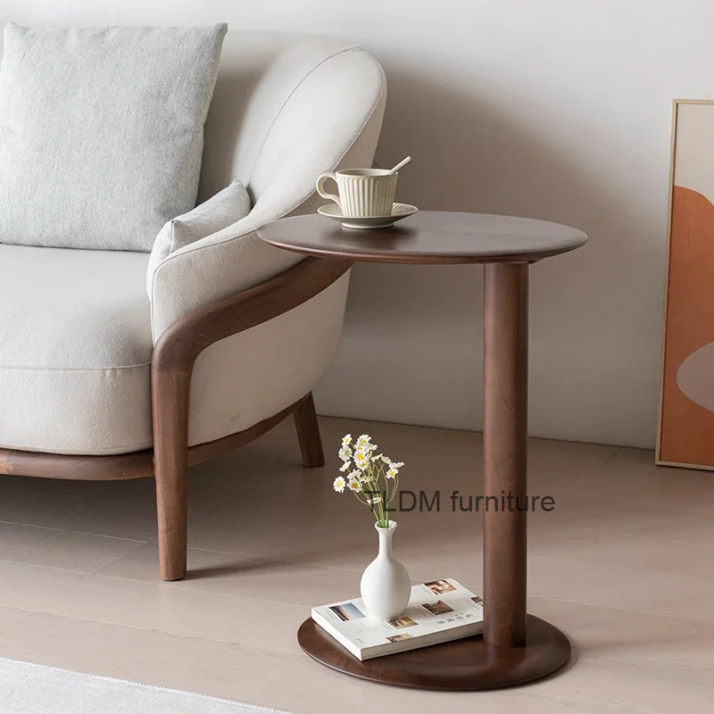 Minimalist Coffee Table Vintage Luxury Living Room Round Wood Coffee Table Sofa Side Bedroom Muebles De La Sala Home Furniture