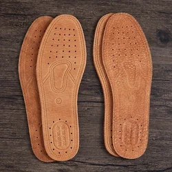 1 Pair Cowhide Insoles for Shoes Men Comfortable Deodorant Casual Leather Insole Feet Quality Genuine Leather Flats Shoe Sole