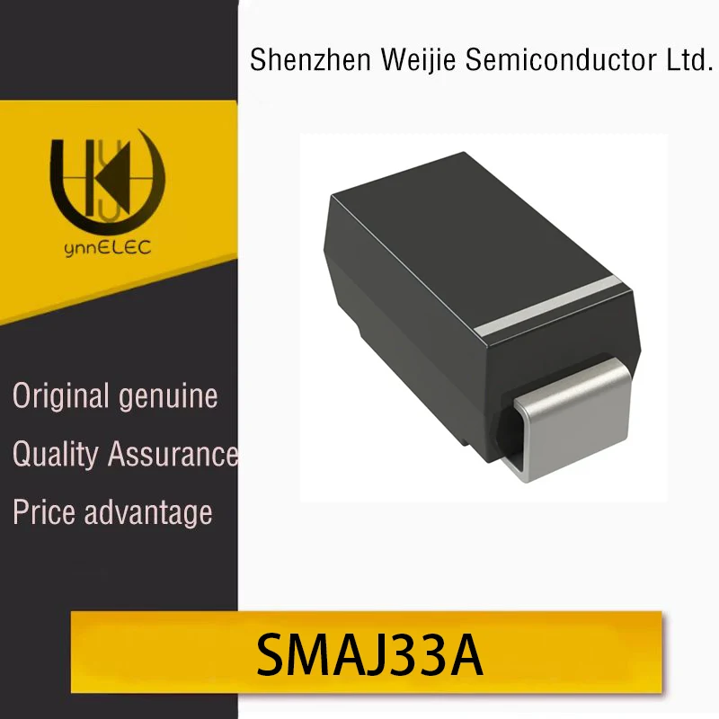 Original SMAJ33A TVS Diode 600W 33V Unidirectional 53.3V Clamp DO-214AC (SMA) Transient Suppressor