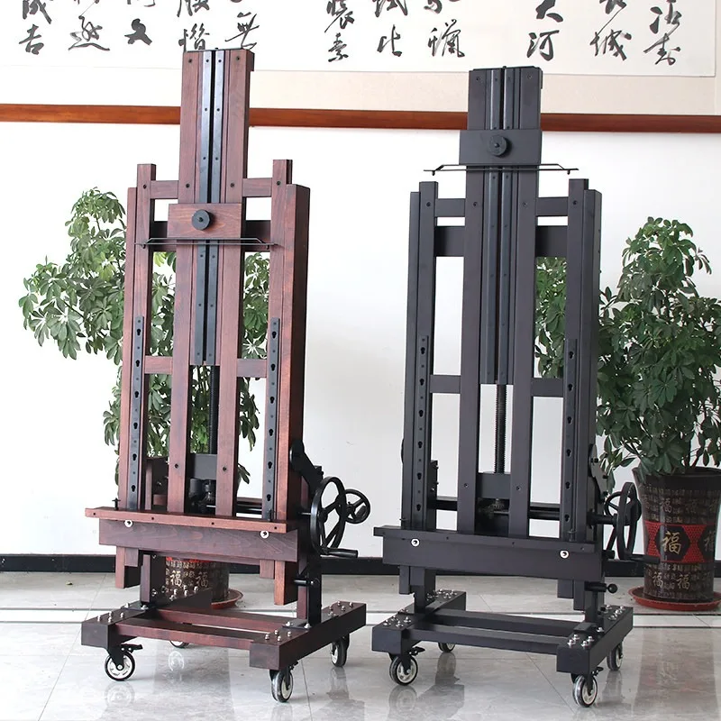 Home Beech easel for art students multi-functional flat dual-purpose master teaching double rocker large hand easel