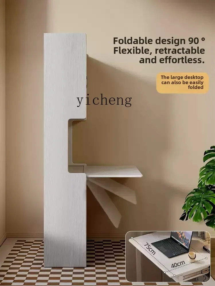 DSA folding desk bookcase integrated bedroom solid wood corner bookshelf small apartment household children corner combination