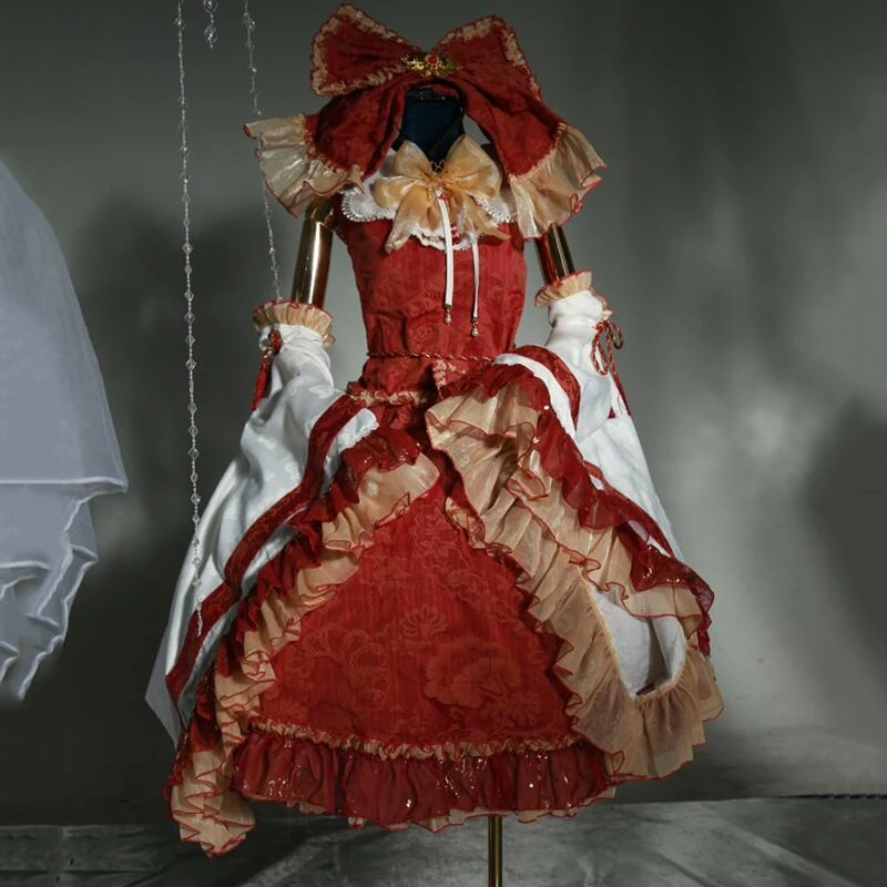 【Customized】CosKoKo Hakurei Reimu Cosplay Game Touhou Project Costume Elegant Sweet Gorgeous Dress Halloween Role Play Clothing