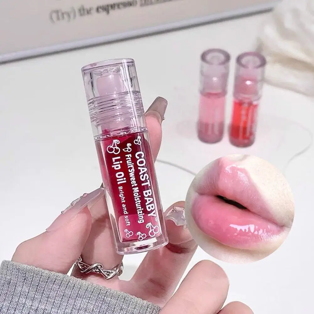 Fruit Sweet Moisturizing Lip Oil Roll-On Glassy Shine Glossy Clear Tinted Lip Gloss Nourishing Lip Care For Dry Lips