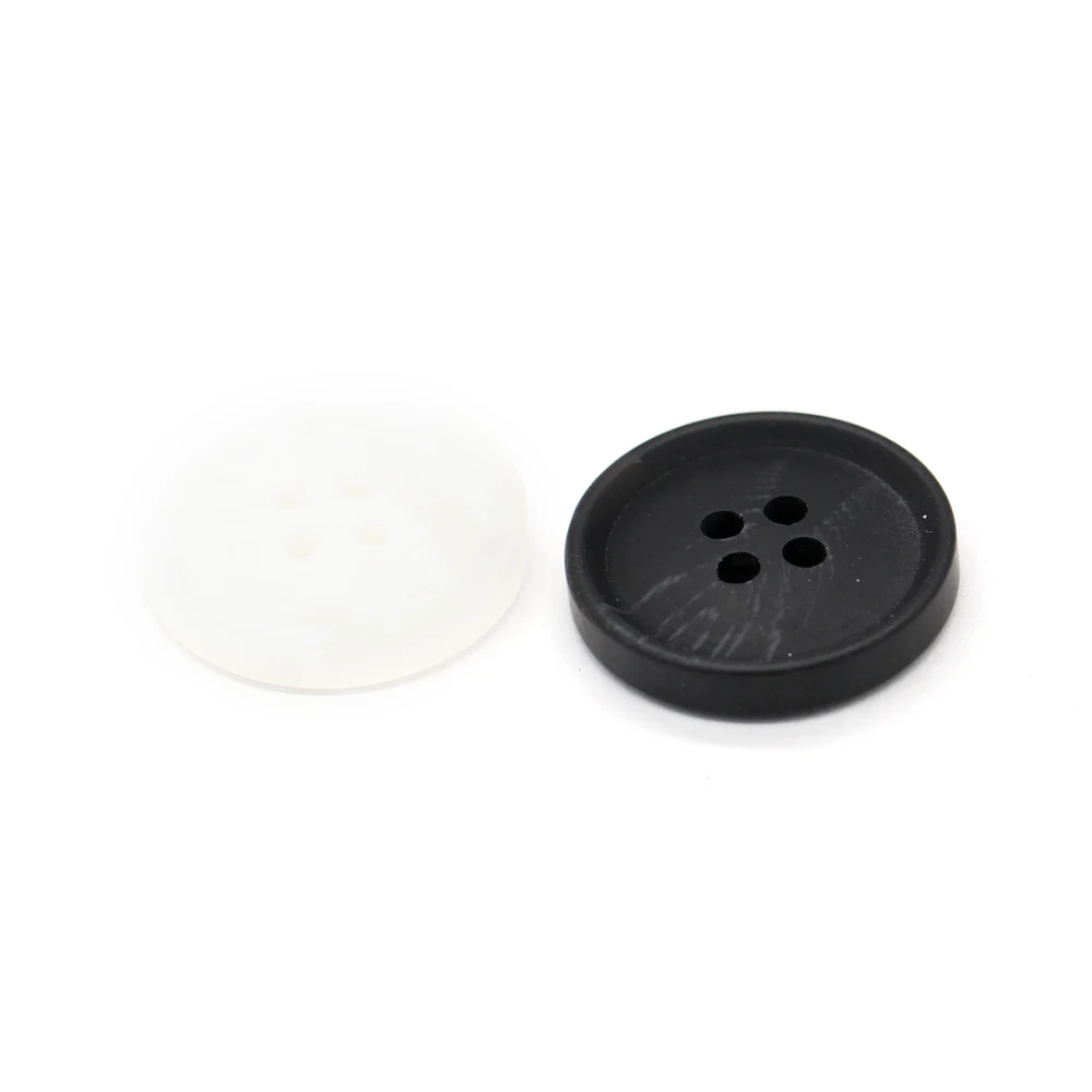 EQUBO 15/18/21/25mm 4 Holes White Black Horn Pattern Resin Buttons for Clothes Men Coat Suit Jacket Sewing Accessories Wholesale