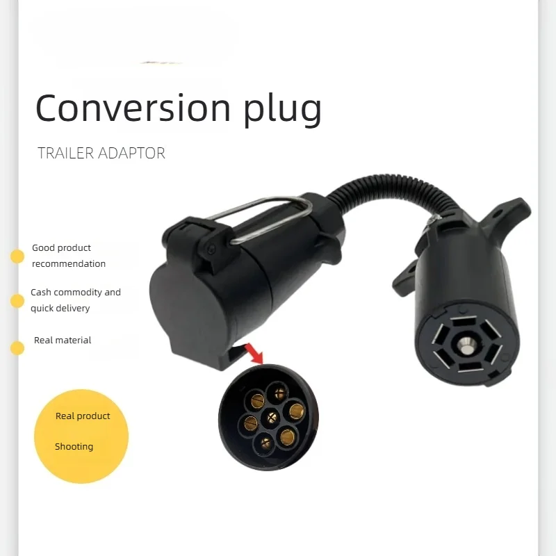 

Trailer Conversion Plug Socket 7-pin European Socket To 7-pin American Plug Trailer RV Accessory Power Conversion