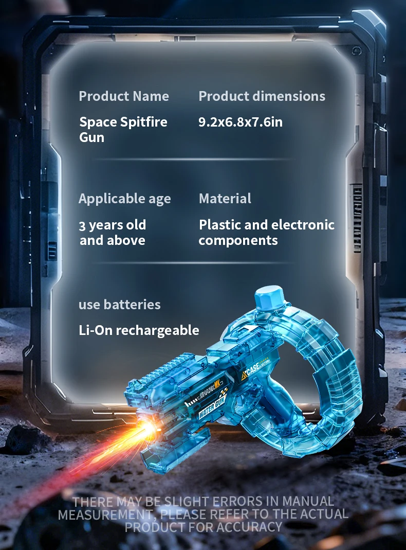 Automatic Electric Water Gun With Led Flame For Summer Pool Play_voghion.com