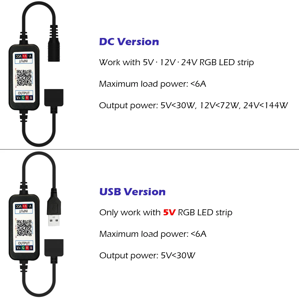 Pasek LED kontroler RGB bezprzewodowy Bluetooth-kompatybilny dla kontrola aplikacji DC USB 5V 12V 24V muzyka 5050 kolorowe taśmy świetlne