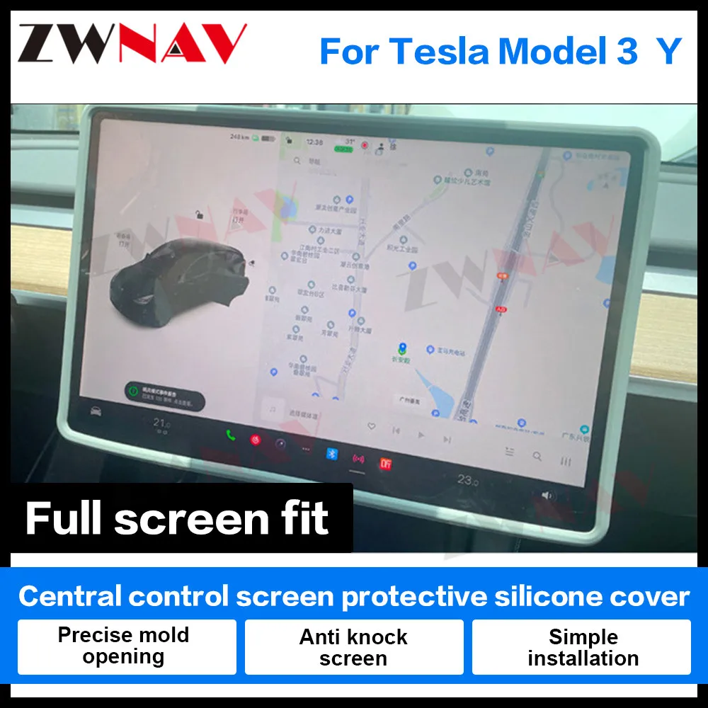 2025 Newest Design Super Fit For Tesla Model 3/Y Silicone Protective Case Safe Material, Odorless, fashionable Simple style