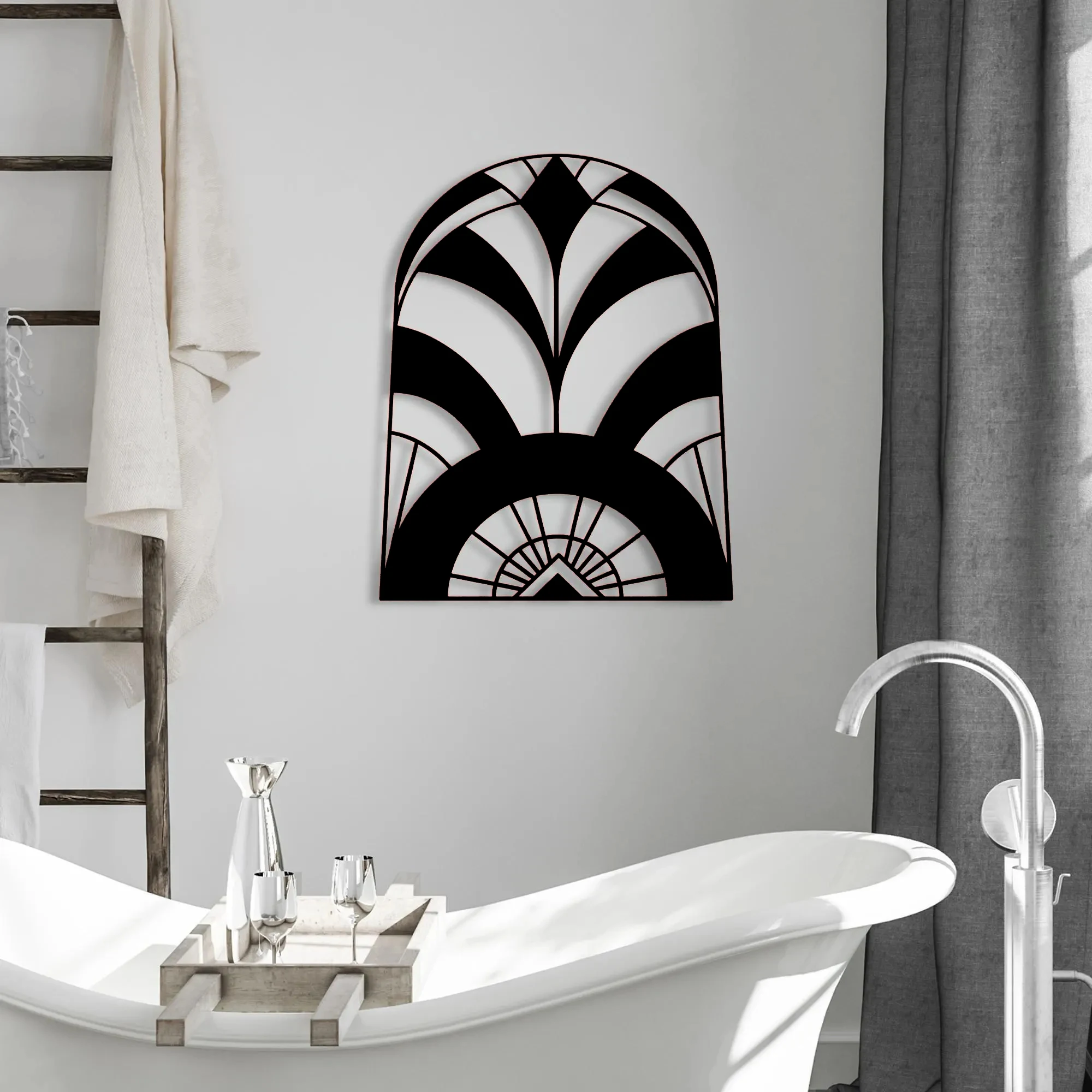 

Art Deco Metal Wall Art Roaring 20s & 30s Vintage Style Wall Decor Great Gift Geometric Metal Sign Art Deco Sun Ray Wall Hanging