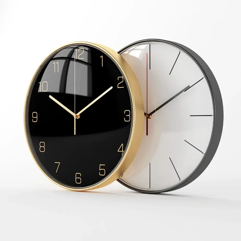 Sale! Nordic Large Metal Silent Luxury Wall Clock Black Simple Modern Living Room Decorative Hanging Watch Home