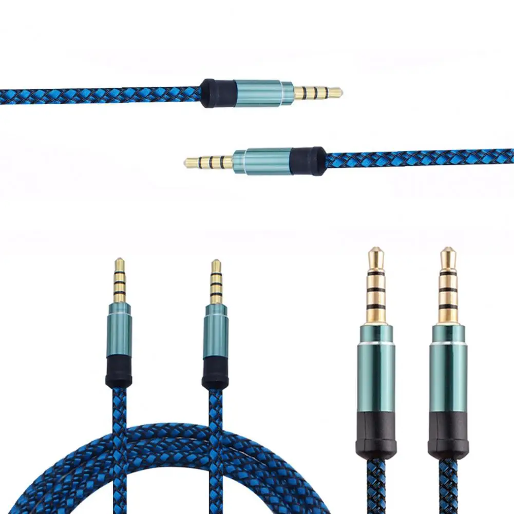 Durable Audio Line Convenient Cable  Audio Cable Line Firm Braided Stereo Cord   for Headset  AUX Cord