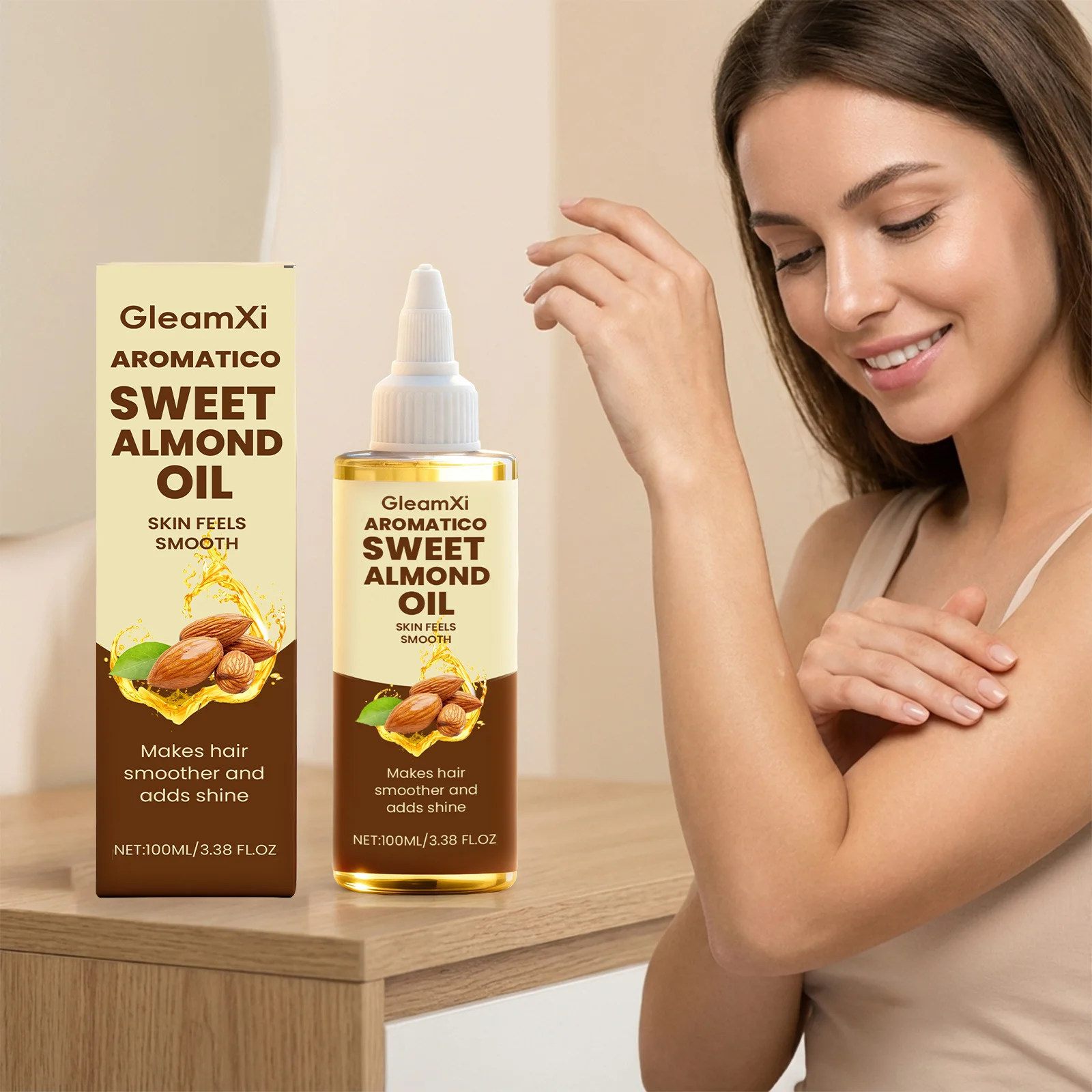 

Масло для тела с миндалем: восстановление от сухости и шелушения, укрепление, осветление, разглаживание, удержание влаги, стойкий аромат, сыворотка для ухода за волосами и телом