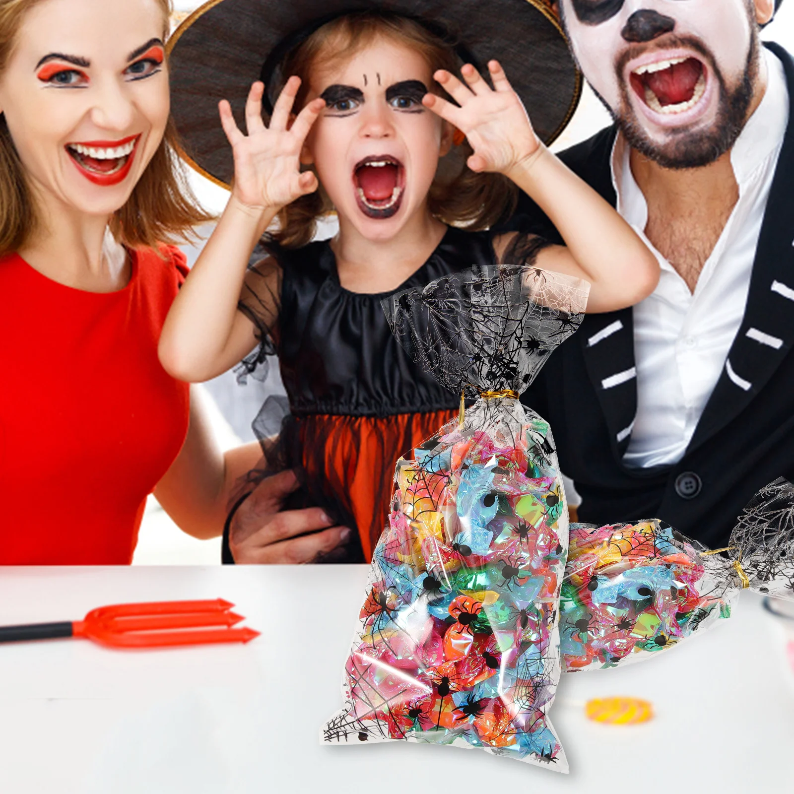 

Candy Bags Spider Flat Pocket Small Halloween Favors Opp