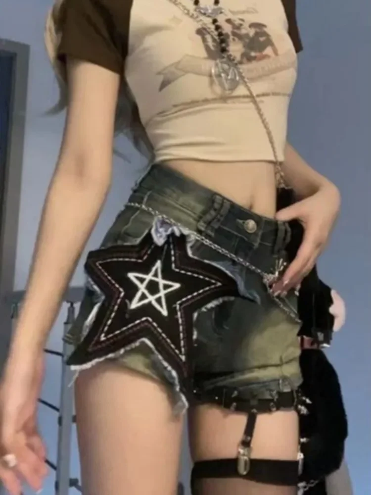 Skinny hoge taille dames denim shorts Flowy nieuw in jeugdige modekleding 2025, Elasticiteit Outdoor XL Vrouwelijke korte jeansbroek