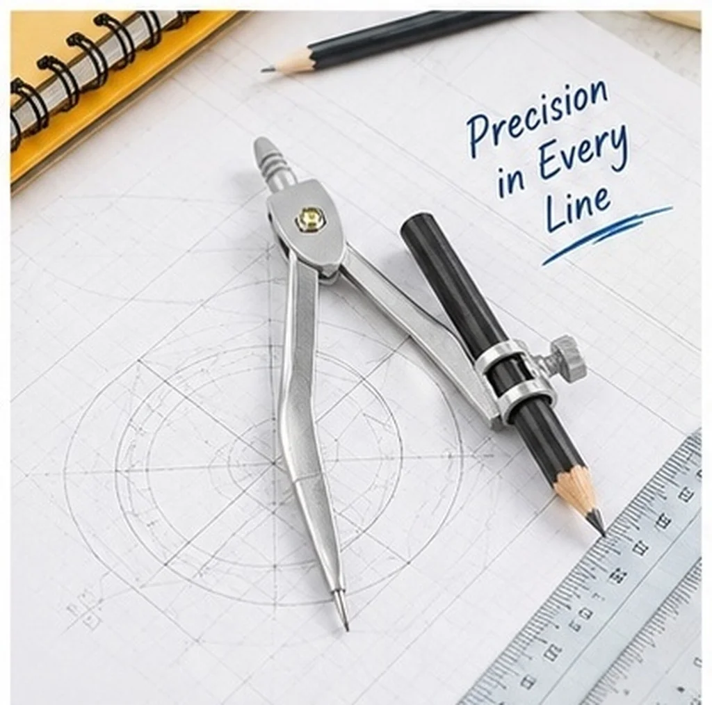 Compass For School Maths Circle Drawing Circles And Scribe Technical Drawings Professional Geometry Tool Pencil (Random Color)