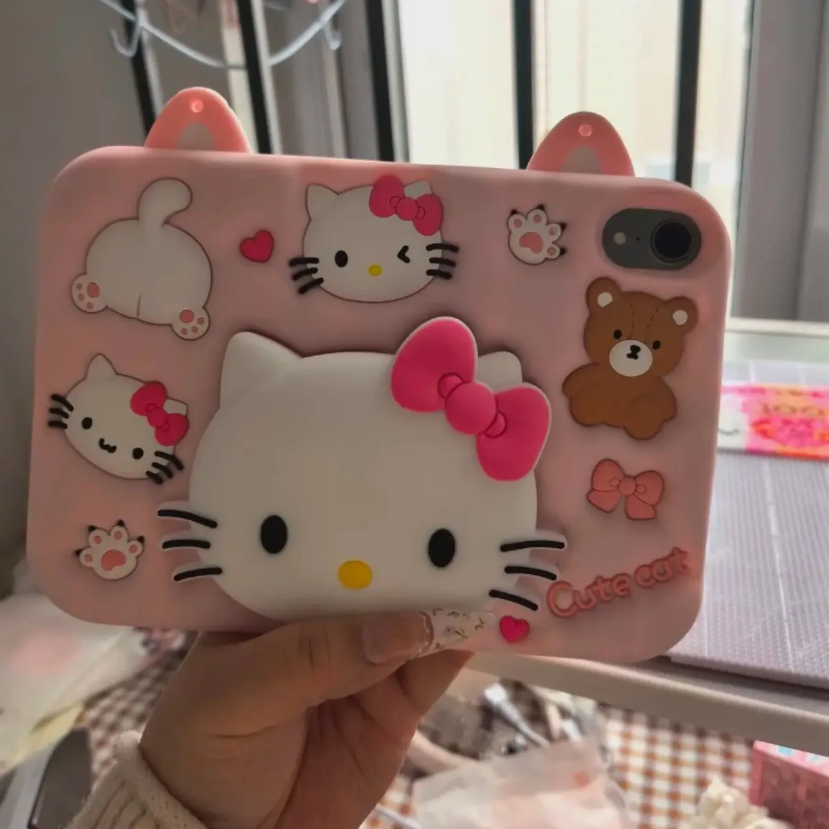 Cute Sanrio HelloKitty Silicone IPad Case for 11/9/Air5/6/7 with Kuromi My Melody and Cinnamoroll Kawaii Anime Holiday Gift view 4