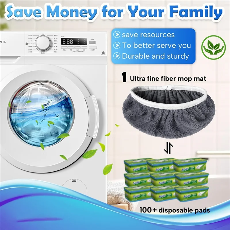ABBO-6 Pack Reusable Microfiber Mop Pads For Swiffer Sweeper Mop, Dry& Wet Cleaning Cloths