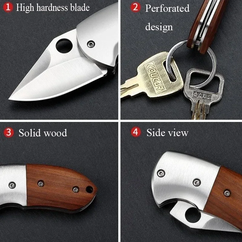 Stainless Steel Mini Knife Foldable Pocket Knife Portable Fruit Slicing Knife Sharp Blade Utility Folding Knife Easy to Carry