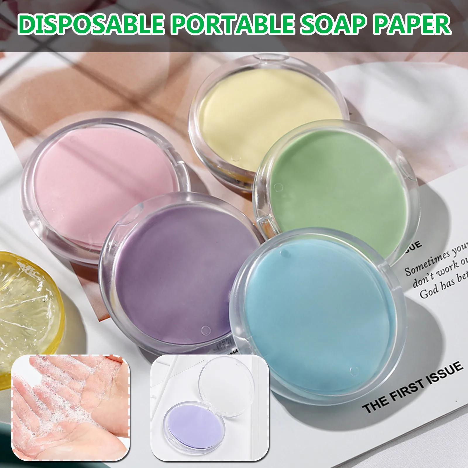 50 Pieces Of Disposable Portable Hand-Washing Soap Paper With Soap Paper