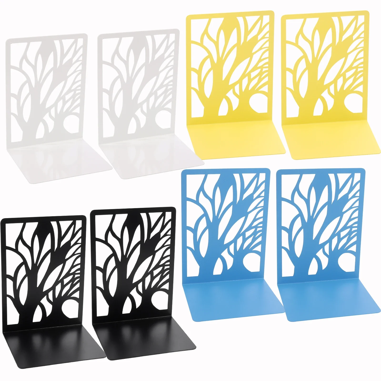 

Hollow Shadow of The Trees Bookends Metal Abstract Creative Book Support Office Desk Decoration Book Storage Rack Retractable