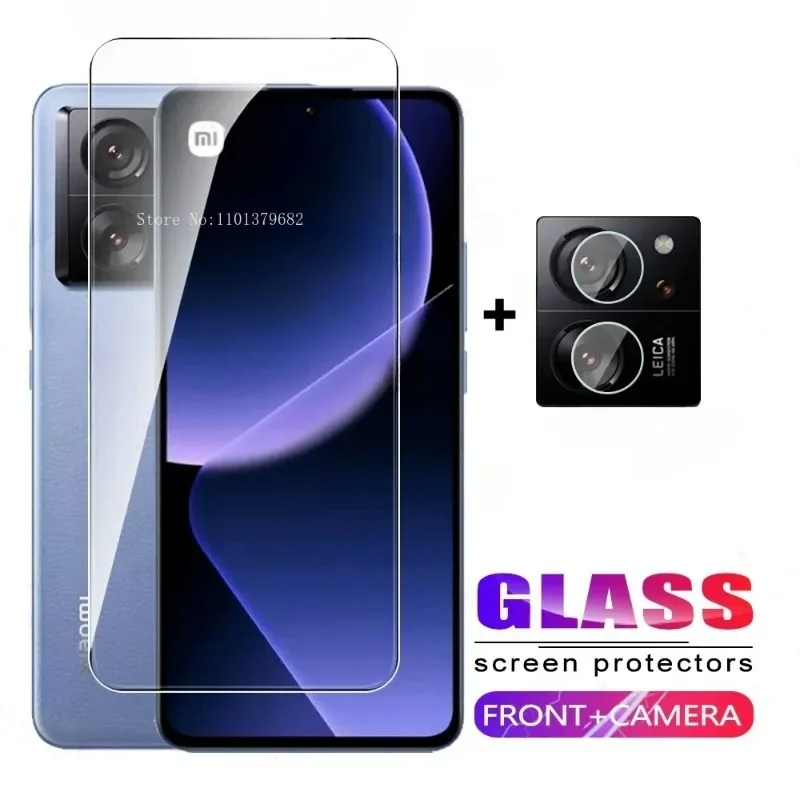 

2 in1 Front Tempered Glass For Xiaomi 14T 13T 12T 11T Pro 5G Cover Full Transparent Screen Protector Camera Lens Protective Film